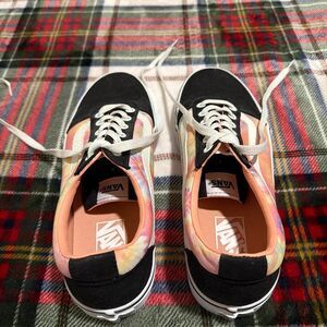 Vans Old Skool Sneakers Pastel Tie Dye Black Suede Women's 9